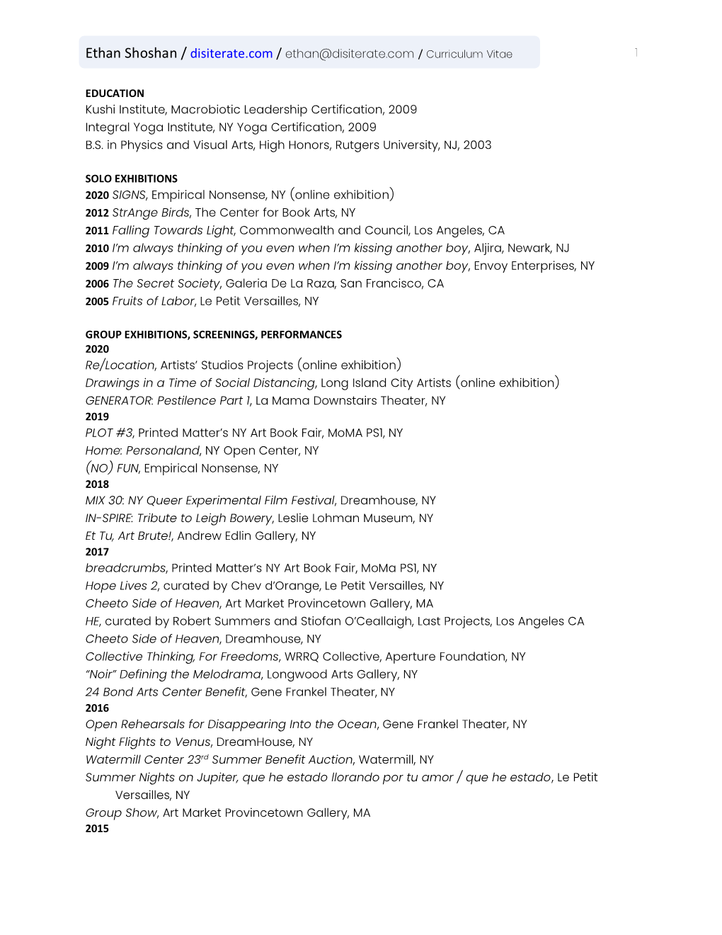 Curriculum Vitae (PDF)