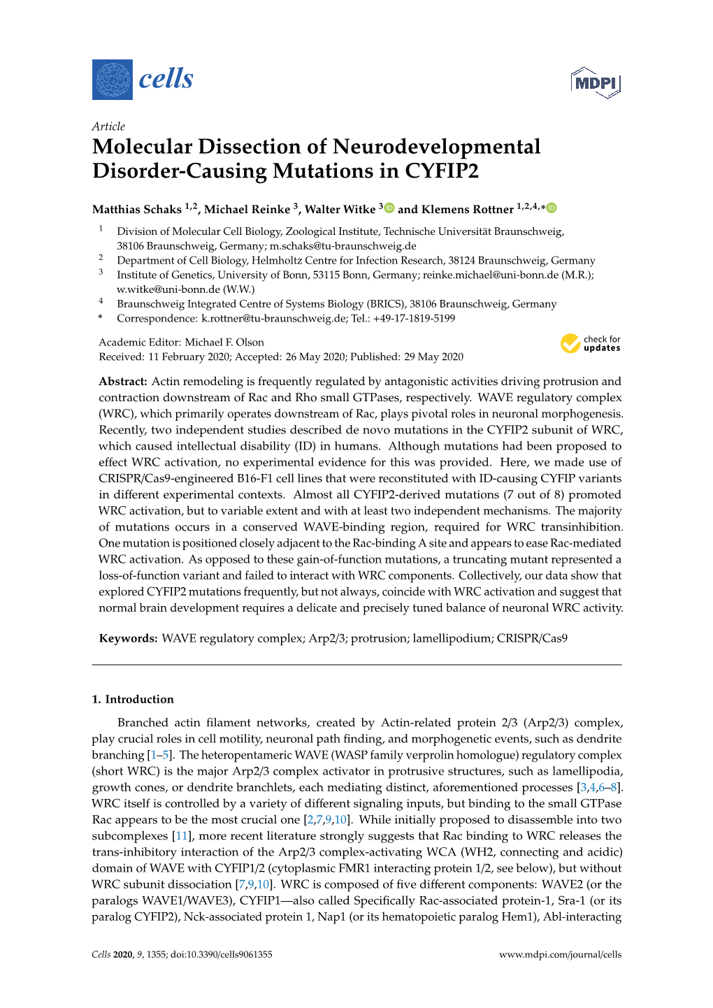Molecular Dissection of Neurodevelopmental Disorder-Causing Mutations in CYFIP2