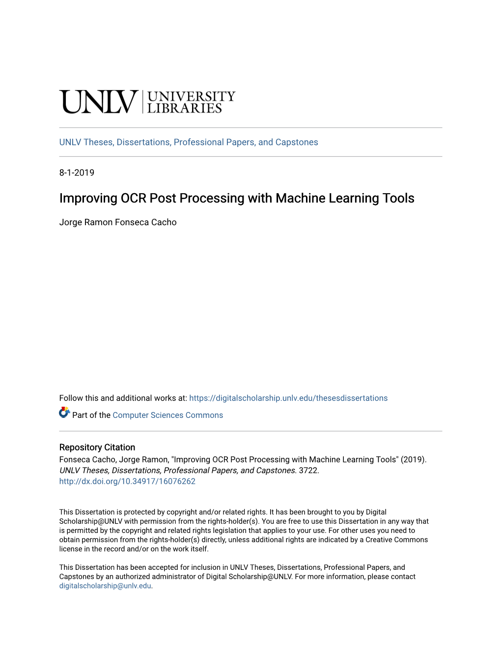 Improving OCR Post Processing with Machine Learning Tools