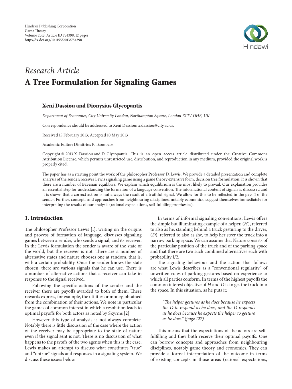 A Tree Formulation for Signaling Games