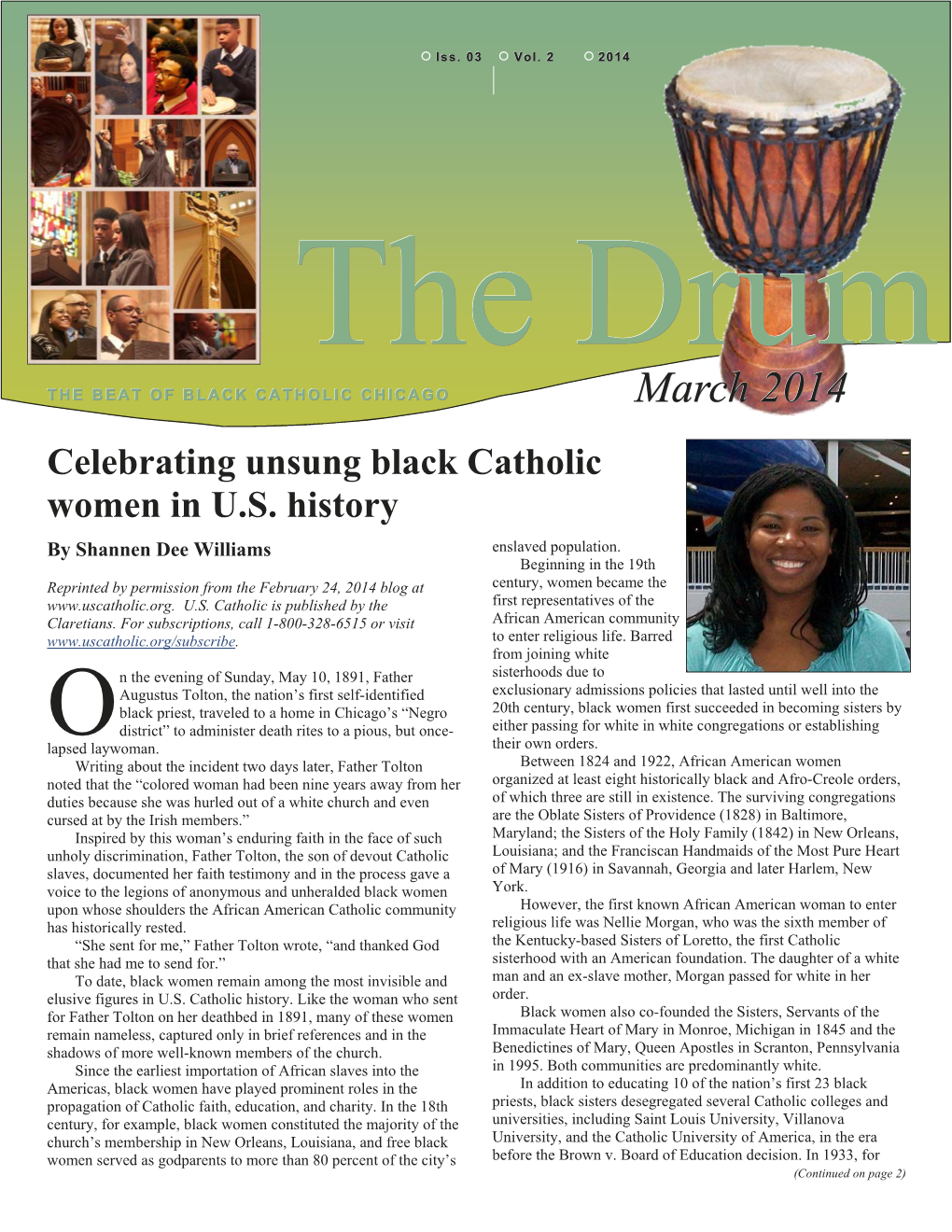 March 2014 Celebrating Unsung Black Catholic Women in U.S