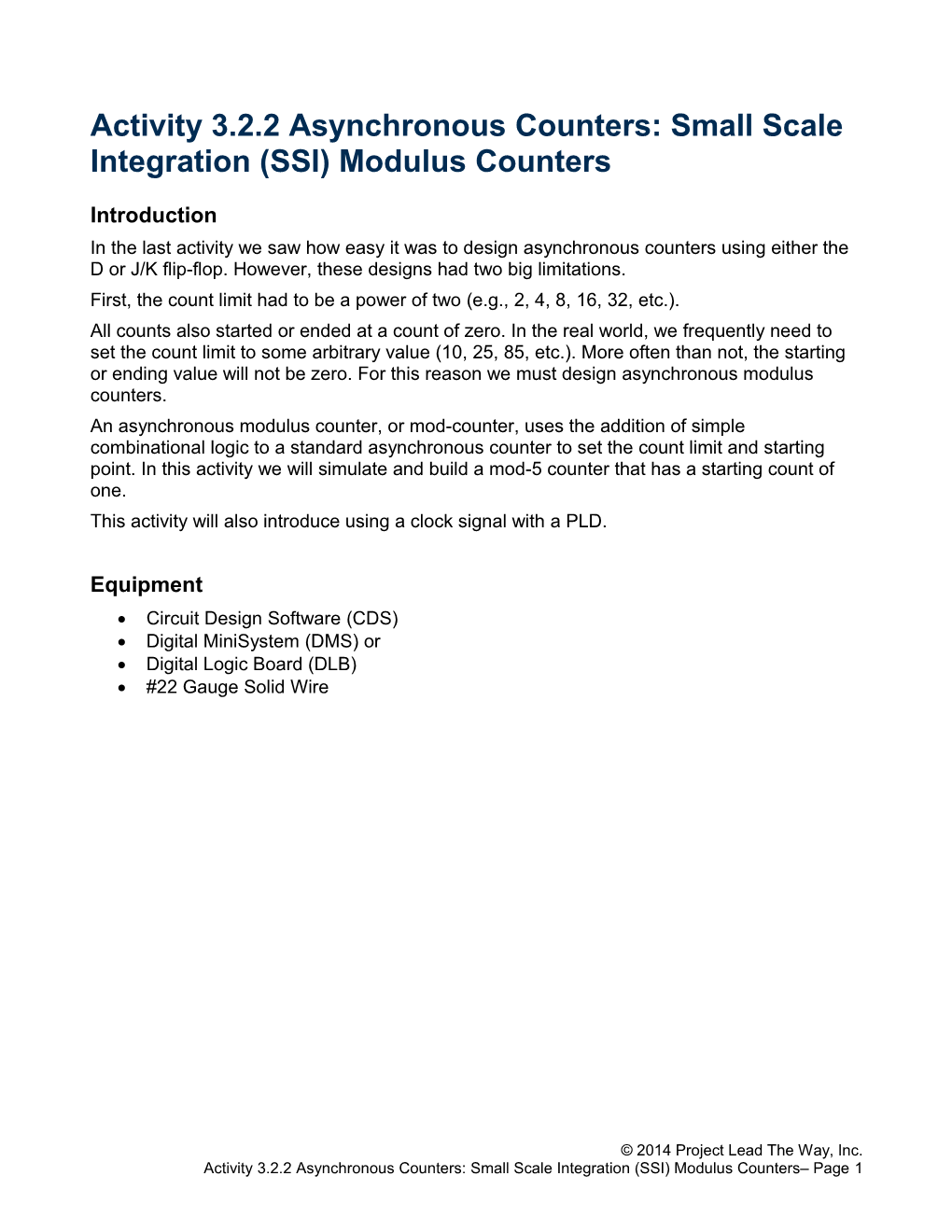 3.2.2.A SSI Asynchronous Modulus Counters