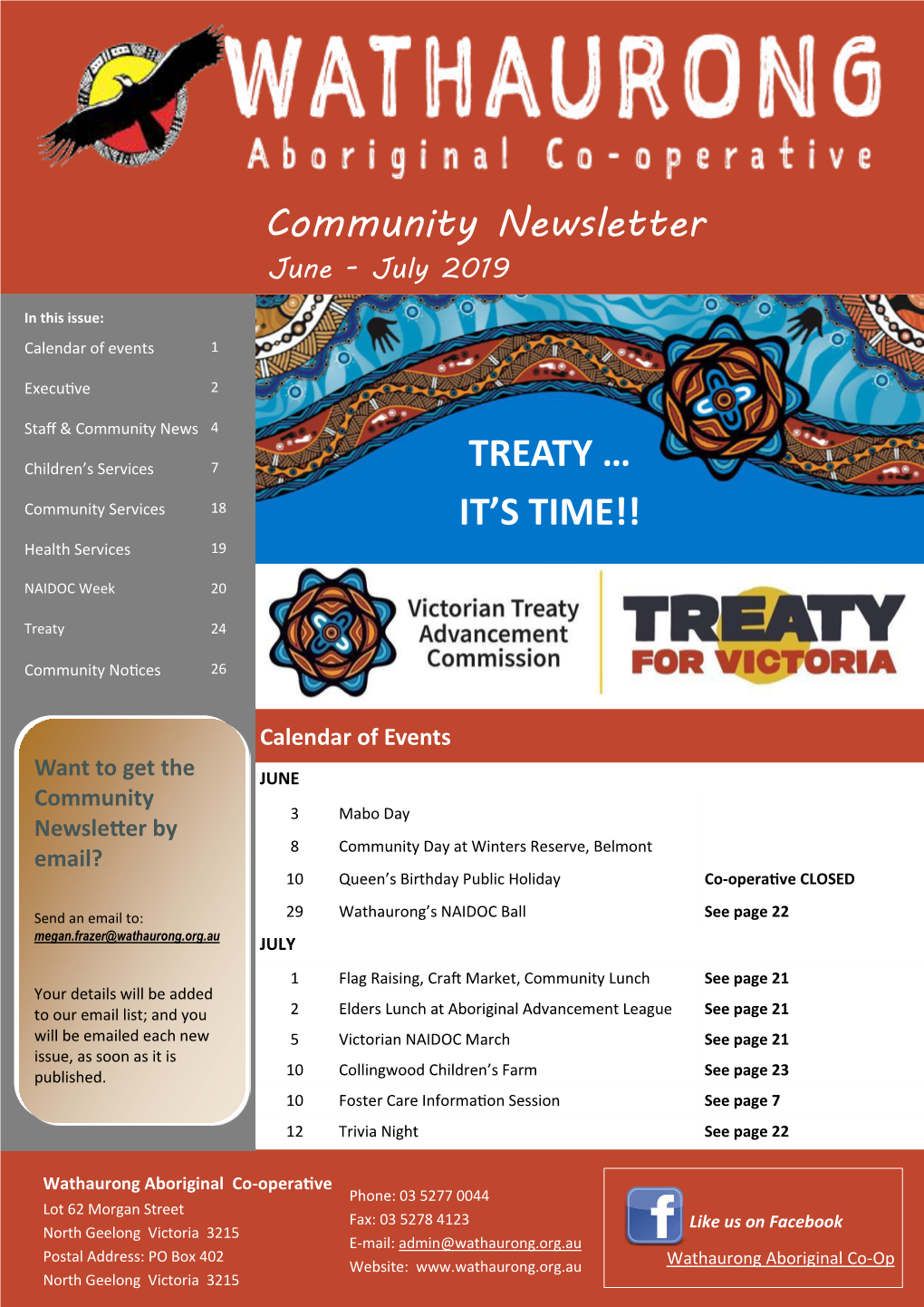 Community Newsletter TREATY … IT's TIME!!