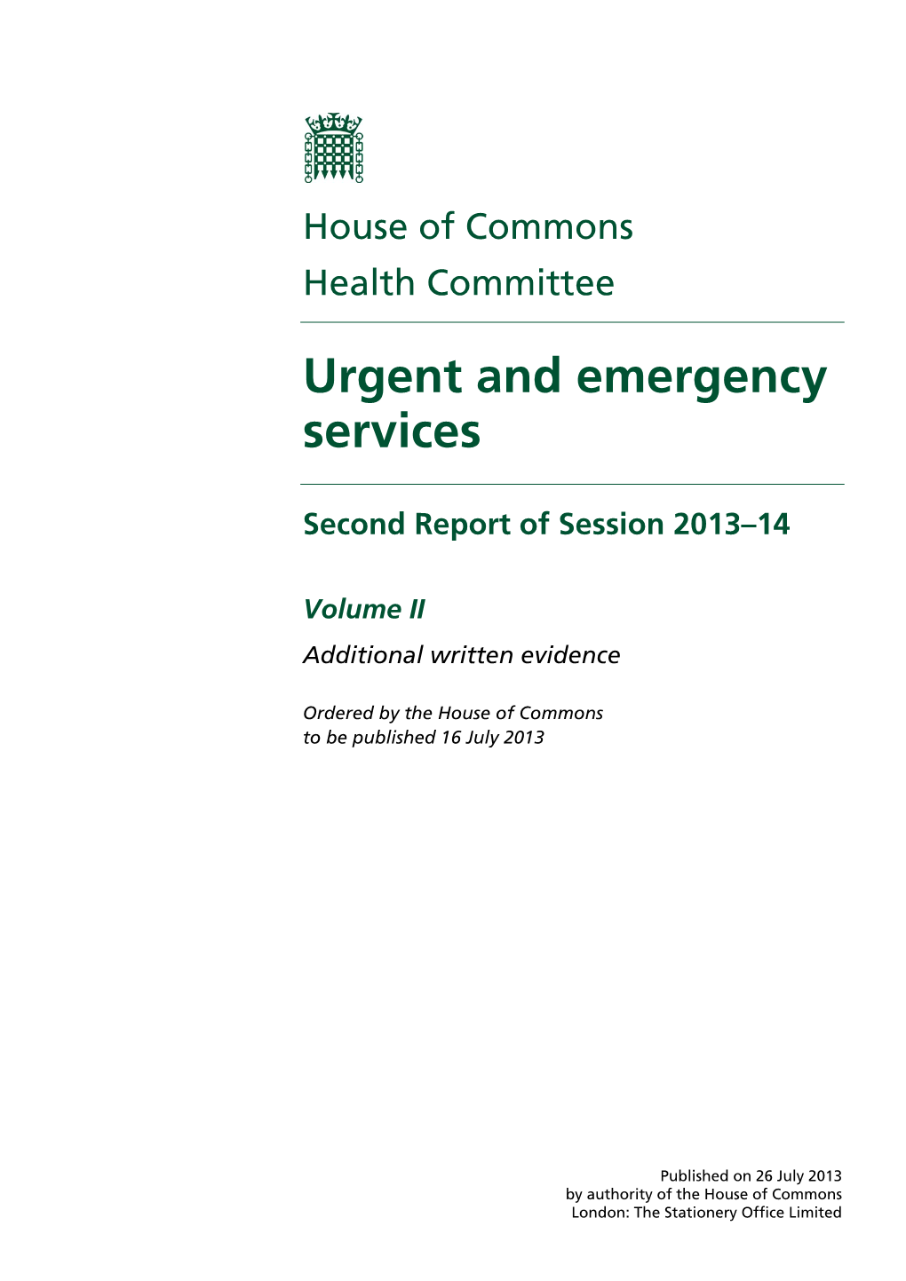 Urgent and Emergency Services