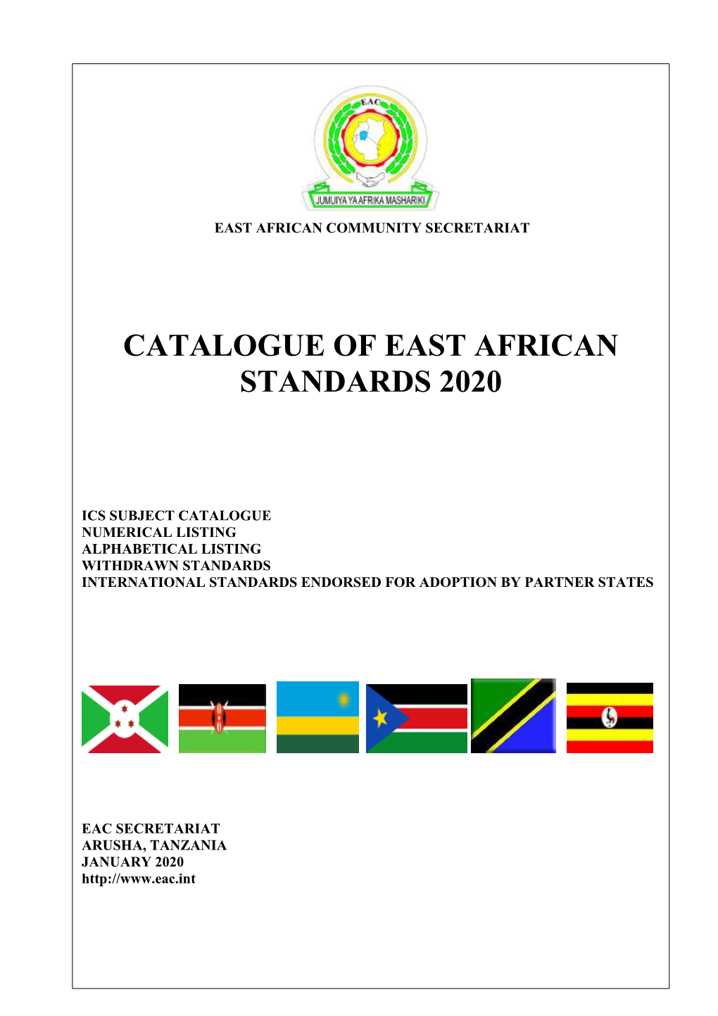 Catalogue of East African Standards 2020