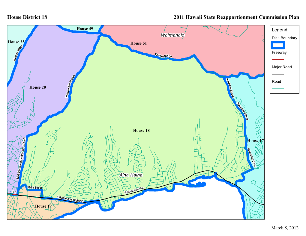 2011 Hawaii State Reapportionment Commission Plan House District 18