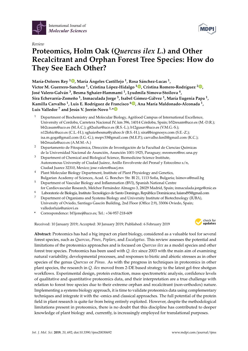 Proteomics, Holm Oak (Quercus Ilex L.) and Other Recalcitrant and Orphan Forest Tree Species: How Do They See Each Other?