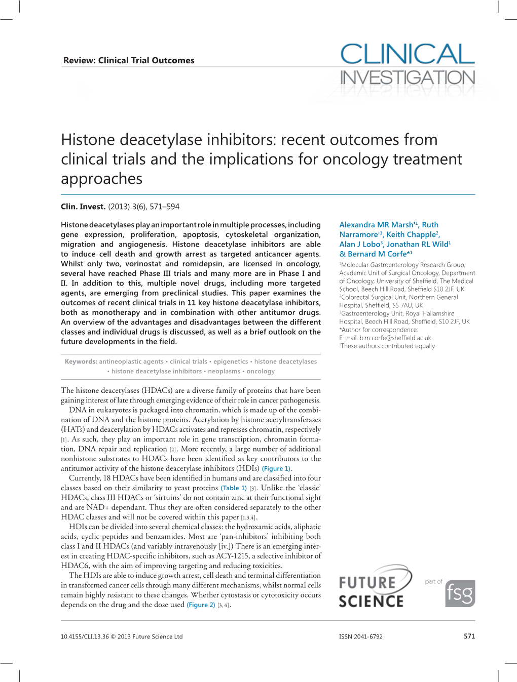 Histone Deacetylase Inhibitors: Recent Outcomes from Clinical Trials and the Implications for Oncology Treatment Approaches