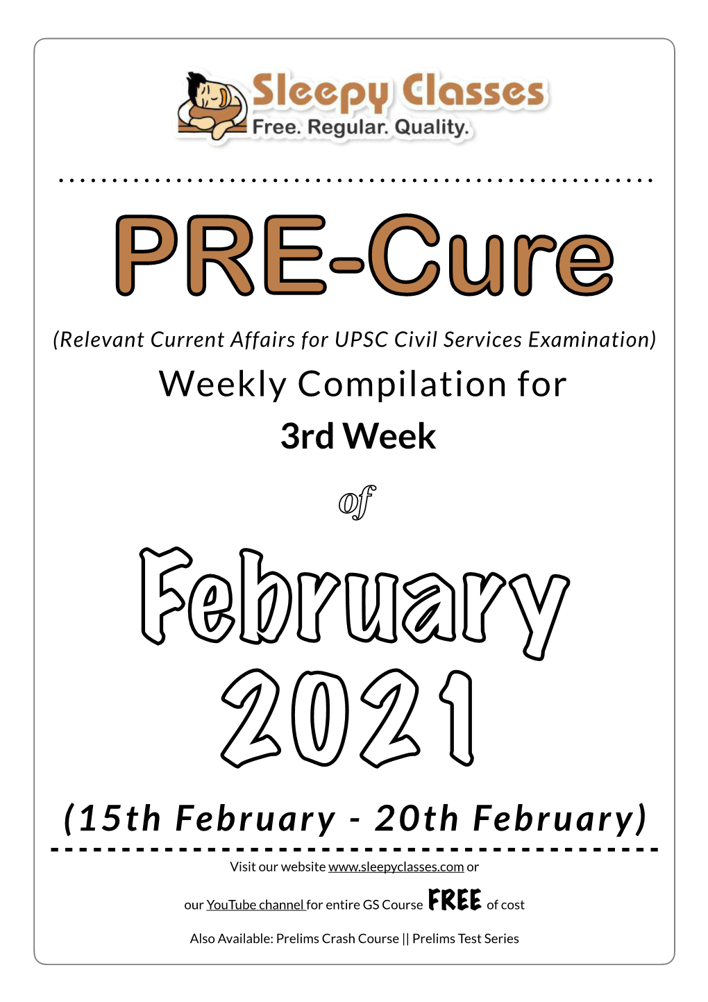 PRE-Cure Feb 2021 Week 3
