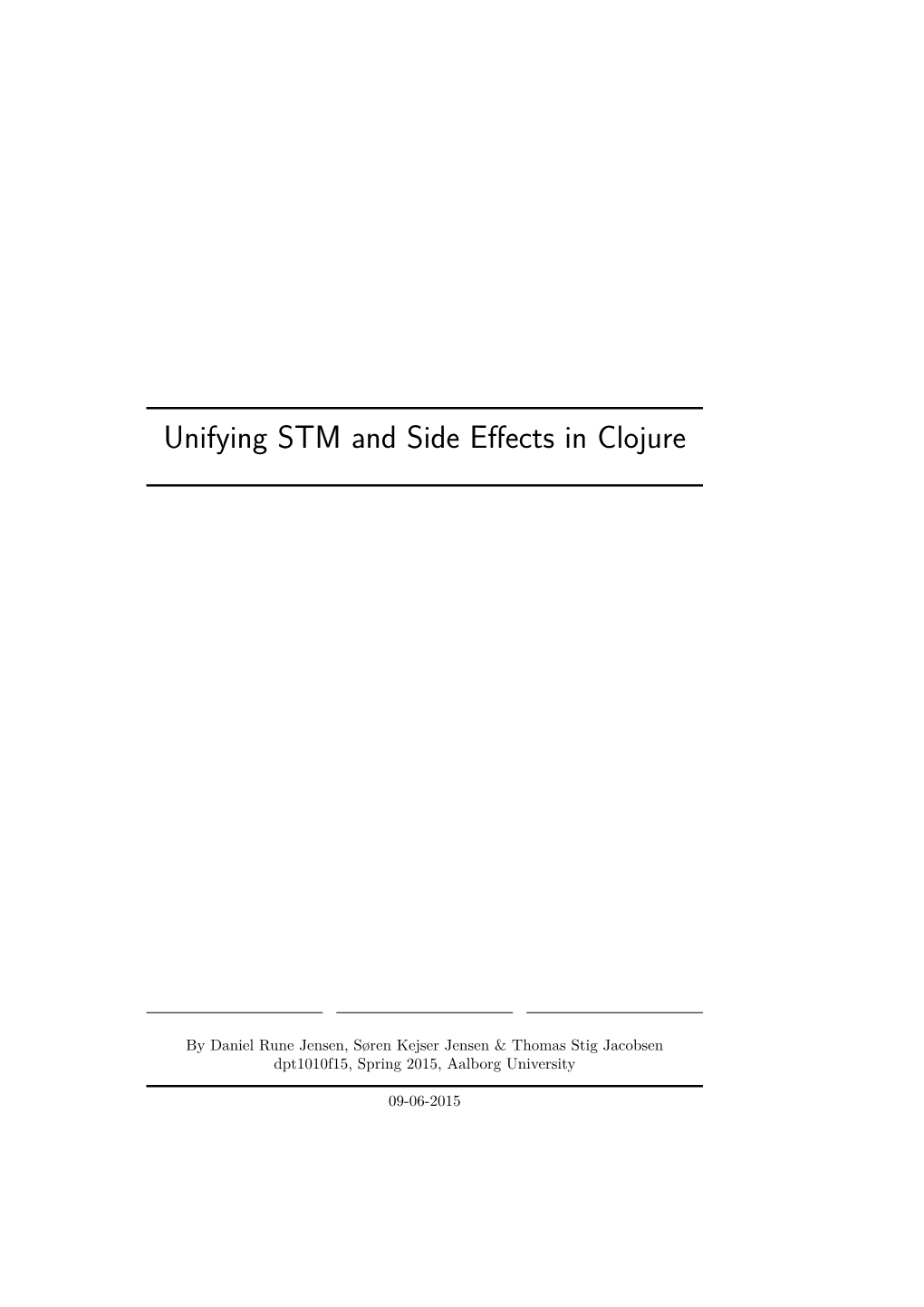 Unifying STM and Side Effects in Clojure