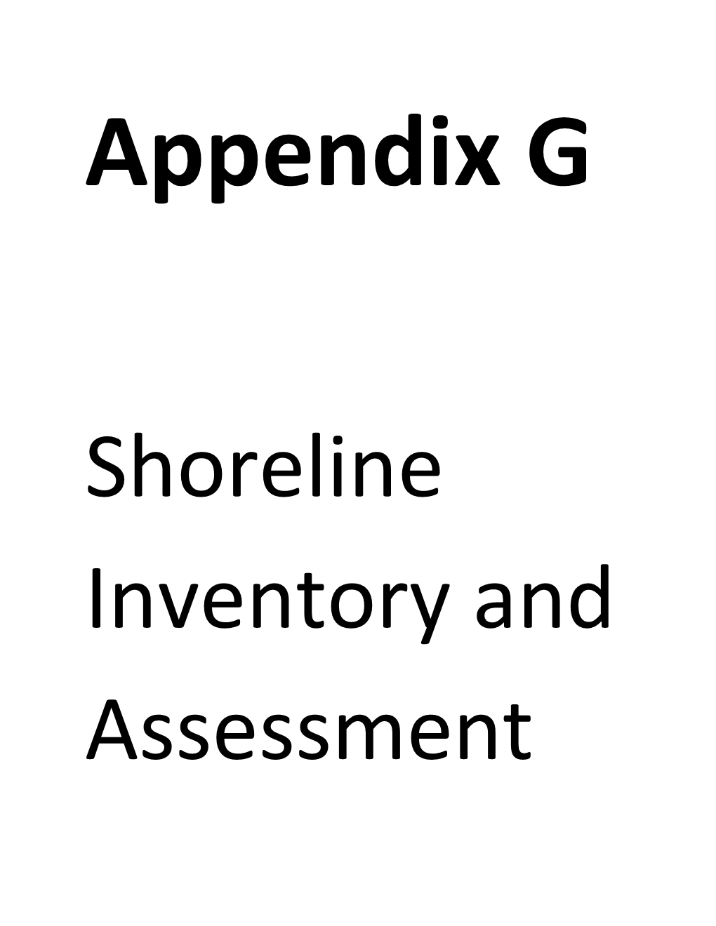 Shoreline Inventory and Assessment