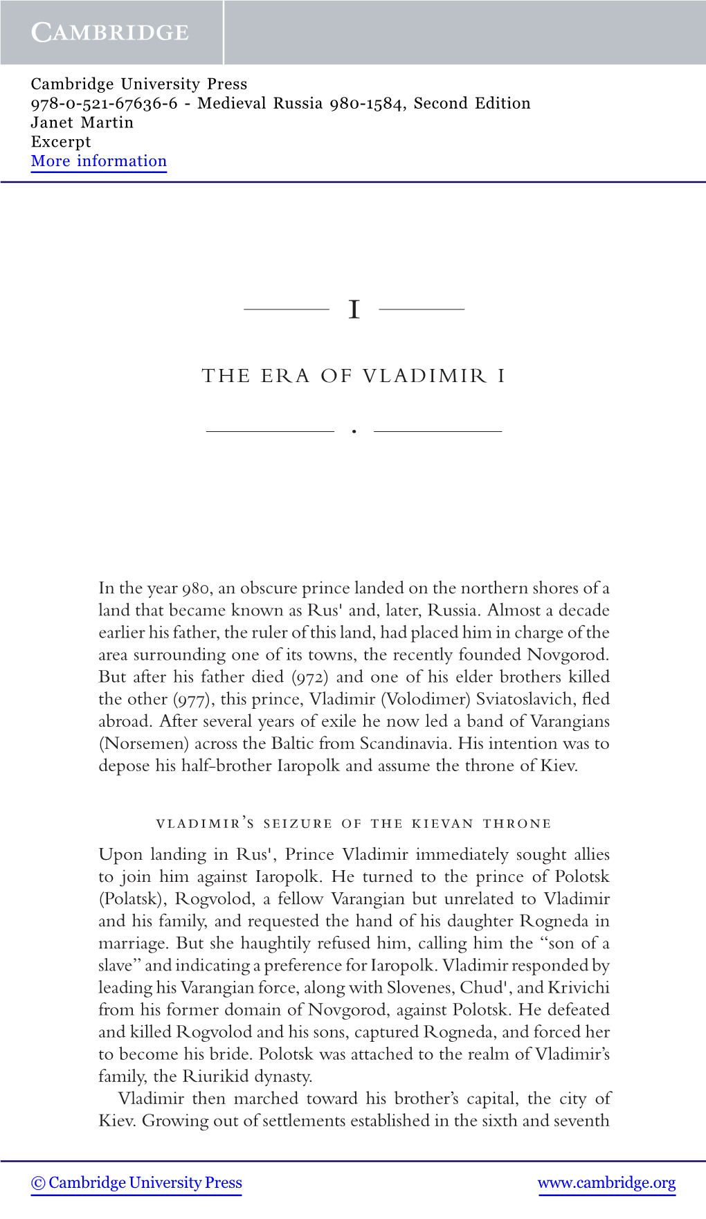 The Era of Vladimir I