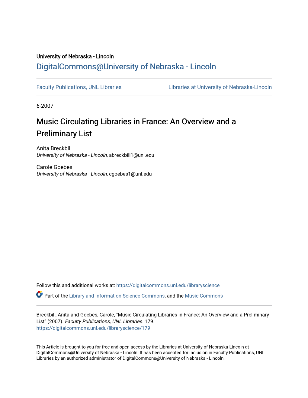 Music Circulating Libraries in France: an Overview and a Preliminary List