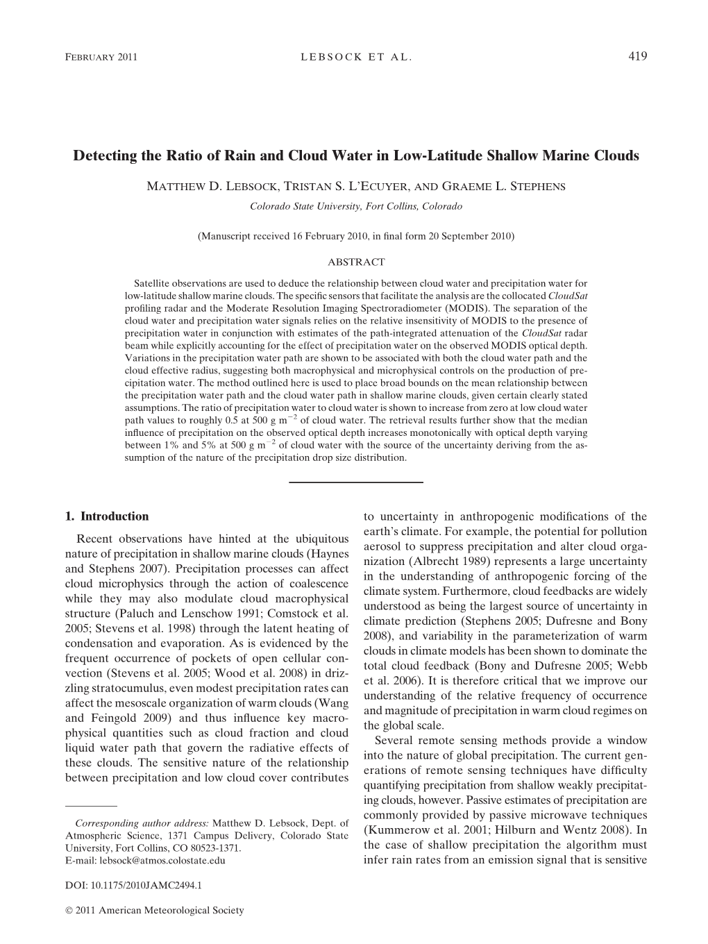 Detecting the Ratio of Rain and Cloud Water in Low-Latitude Shallow Marine Clouds