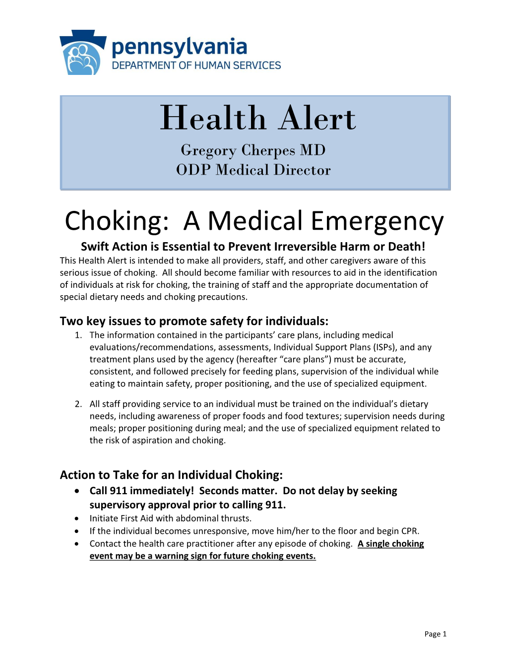 Health Alert: Chocking Is a Medical Emergency