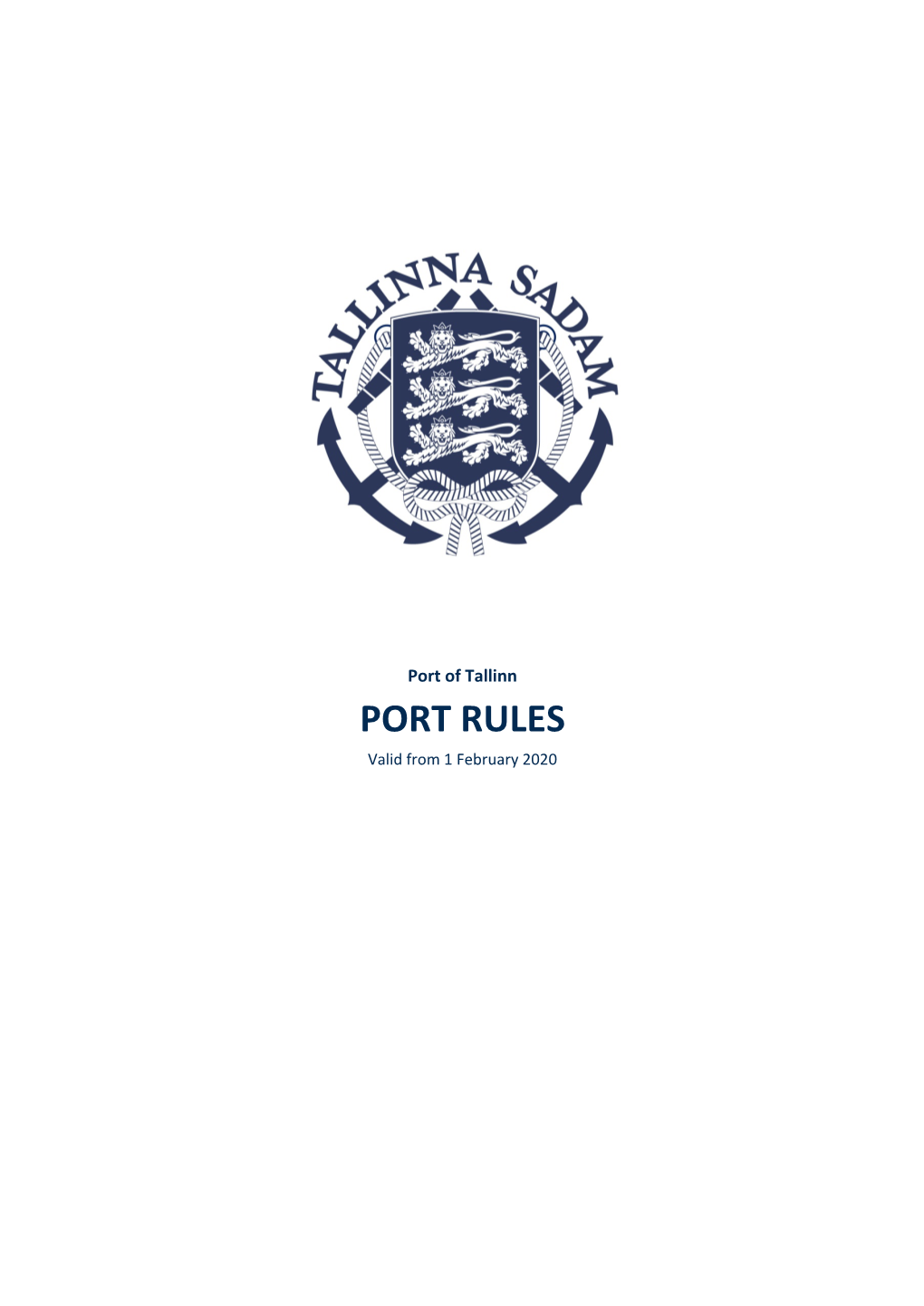 PORT RULES Valid from 1 February 2020