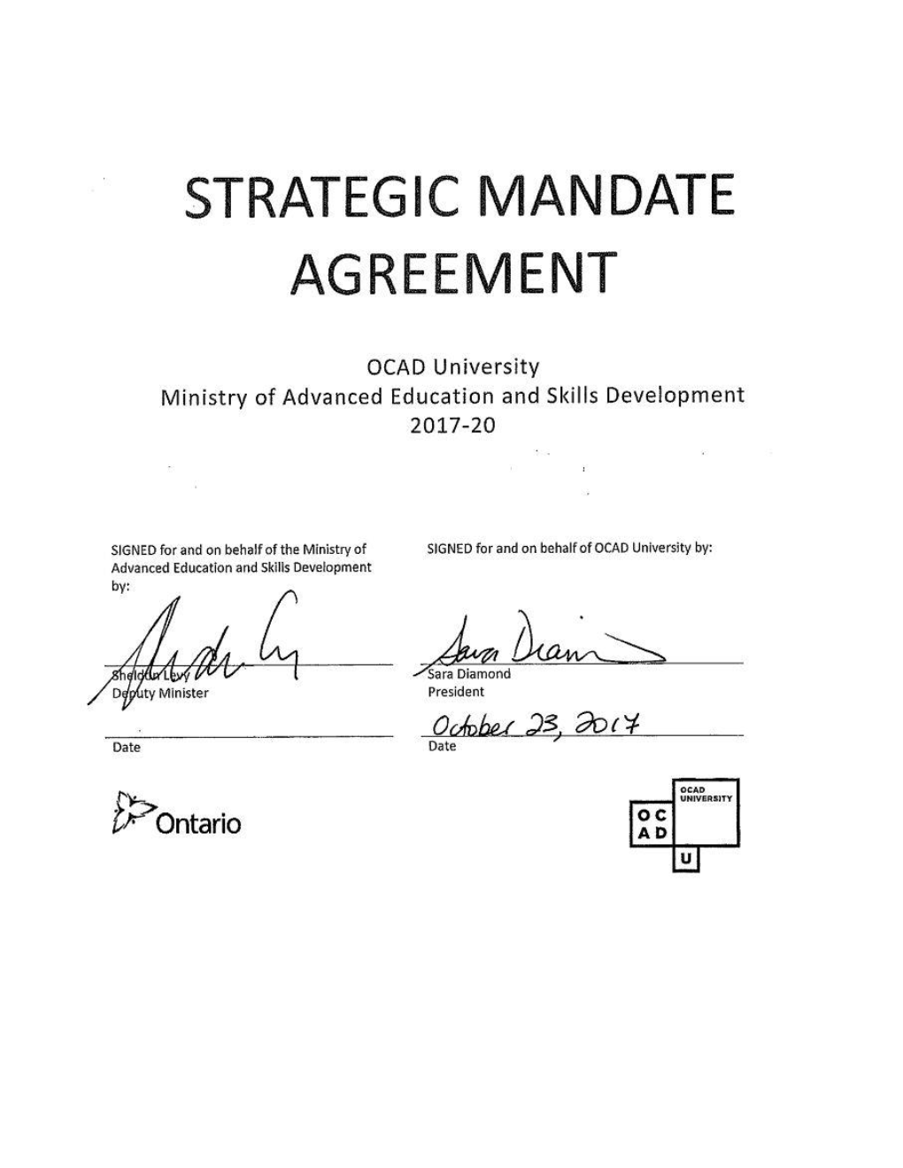 Strategic Mandate Agreement