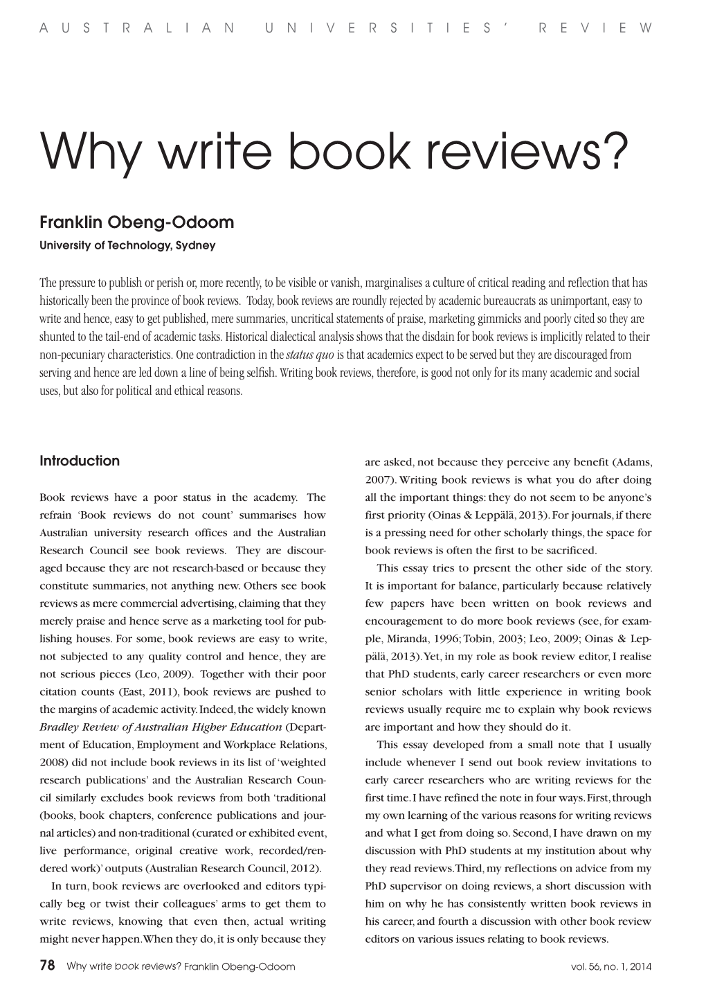 Why Write Book Reviews?