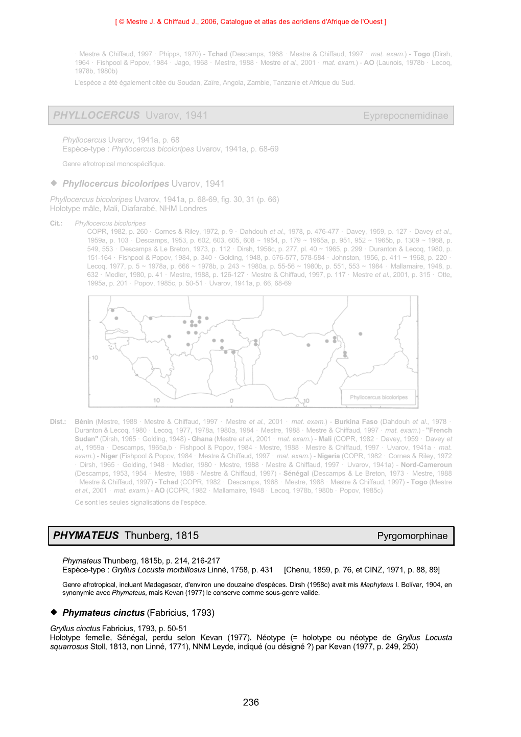 PHYMATEUS. Catalogue 2006