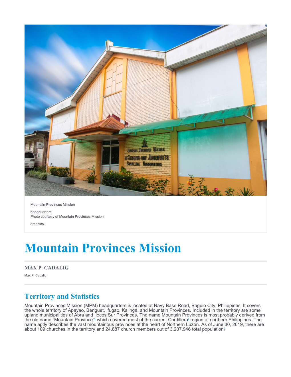 Mountain Provinces Mission