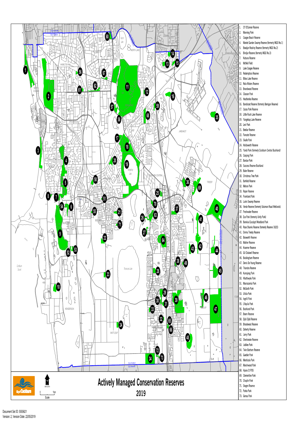 Map of Conservation Reserves Actively Managed PDF Document