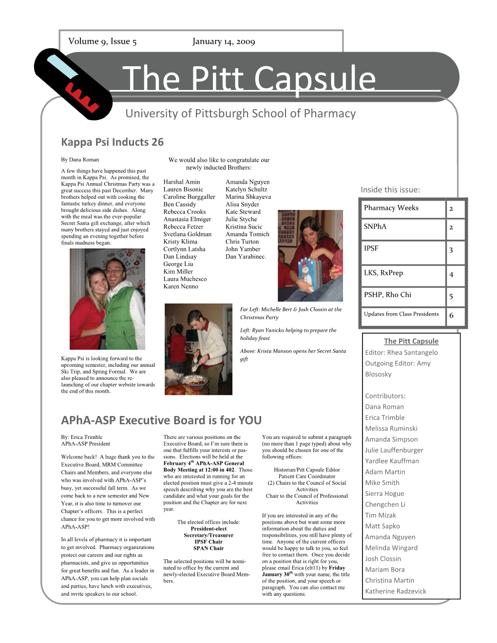 The Pitt Capsule University of Pittsburgh School of Pharmacy