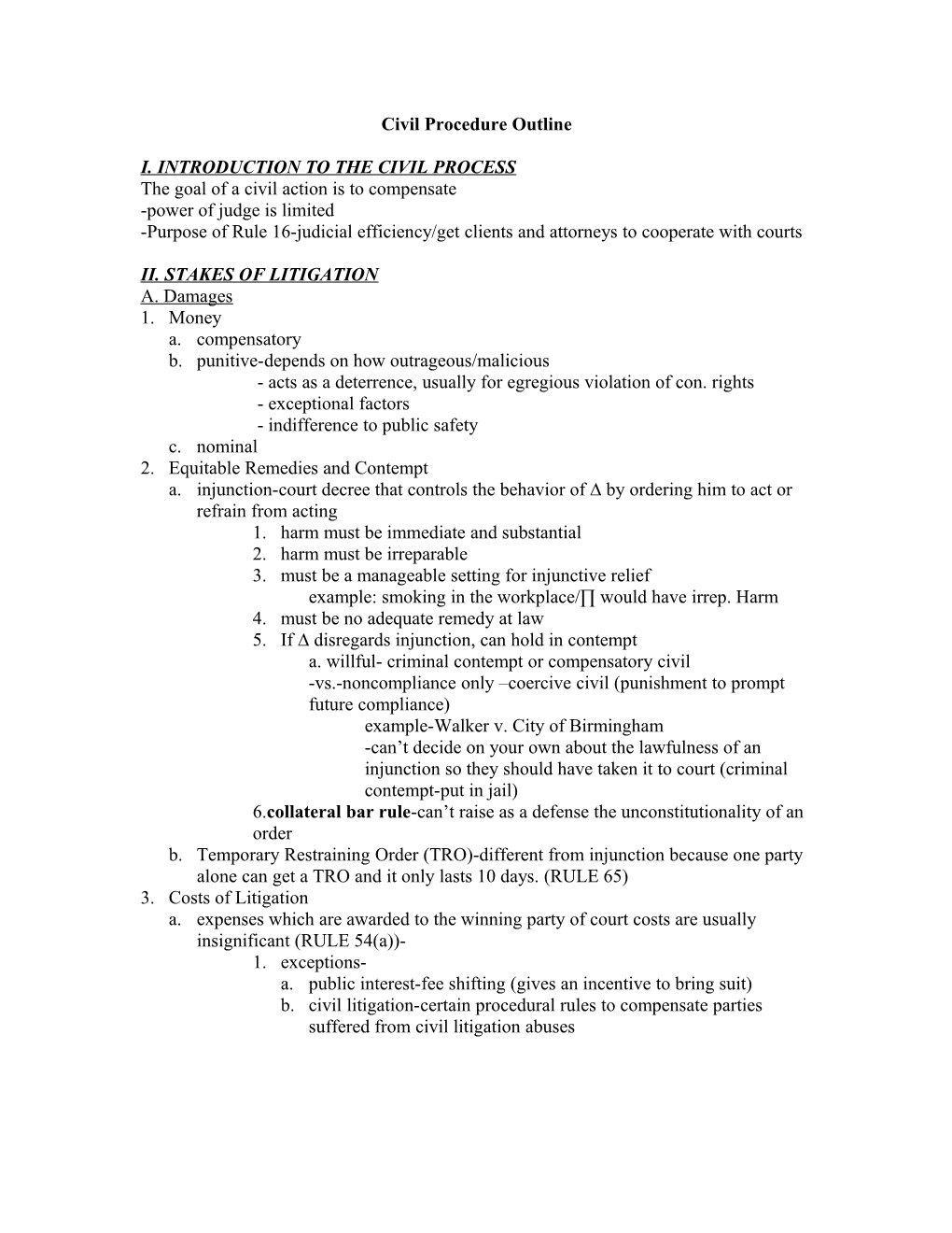 Civil Procedure Outline s5