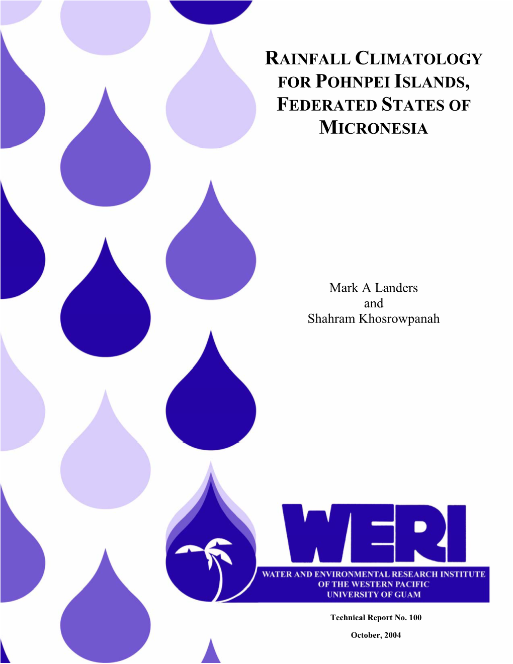 Rainfall Climatology for Pohnpei Islands, Federated