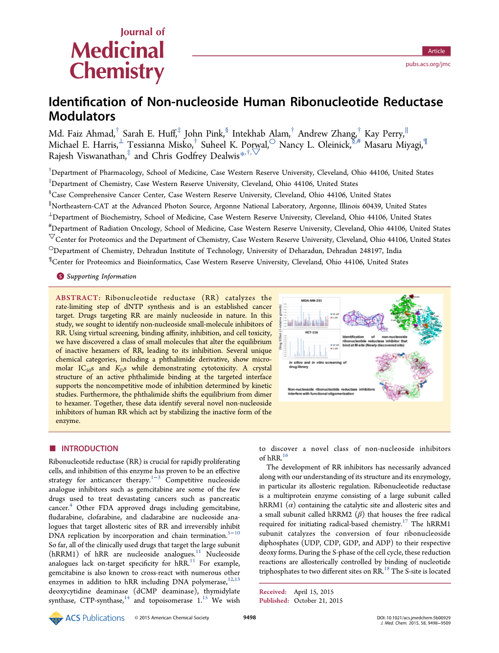 Identification of Non-Nucleoside Human Ribonucleotide Reductase