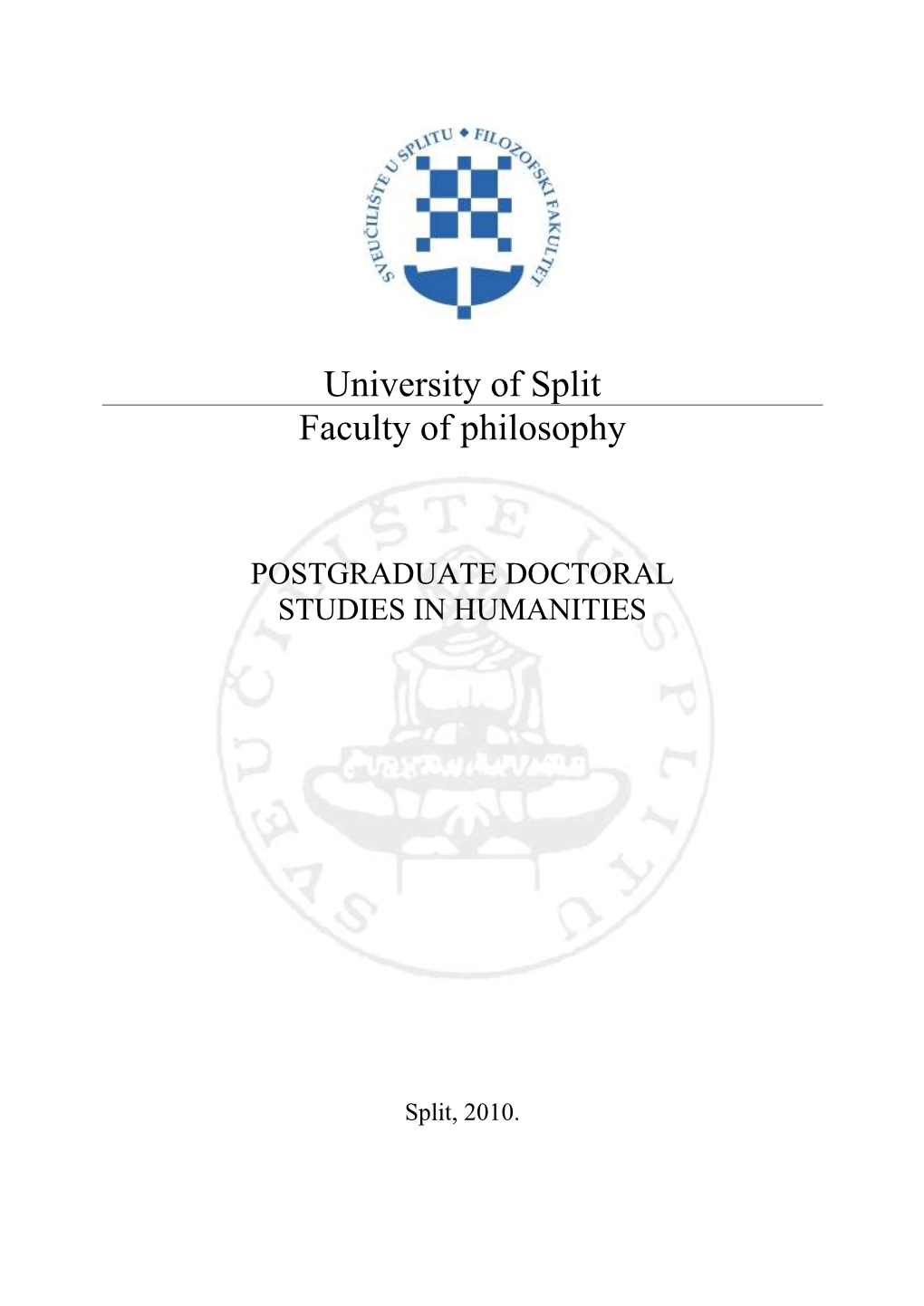 University of Split Faculty of Philosophy