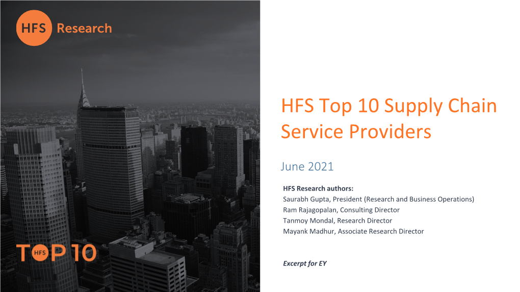 HFS Top 10 Supply Chain Service Providers