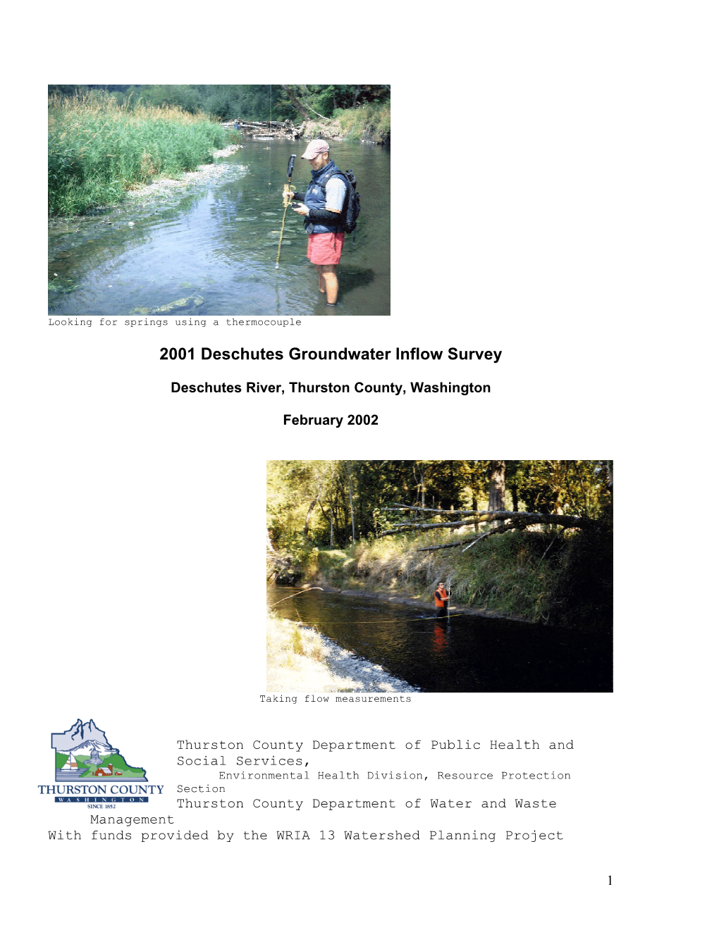 Deschutes River Groundwater Inflow Study Final Report