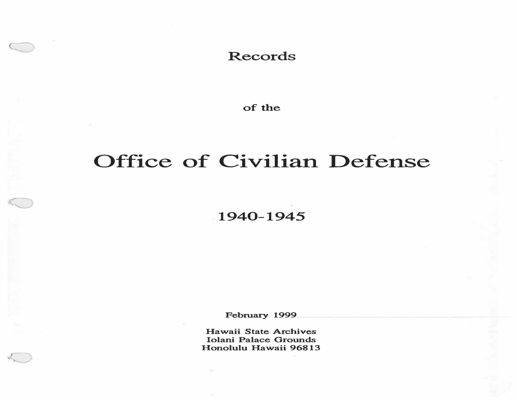Office of Civilian Defense, 1940-1945