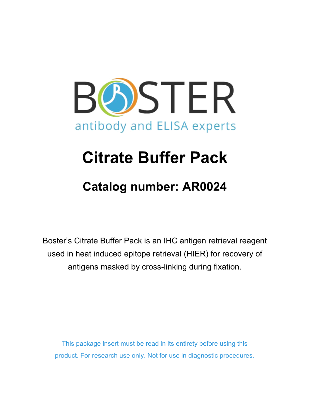 Citrate Buffer Pack