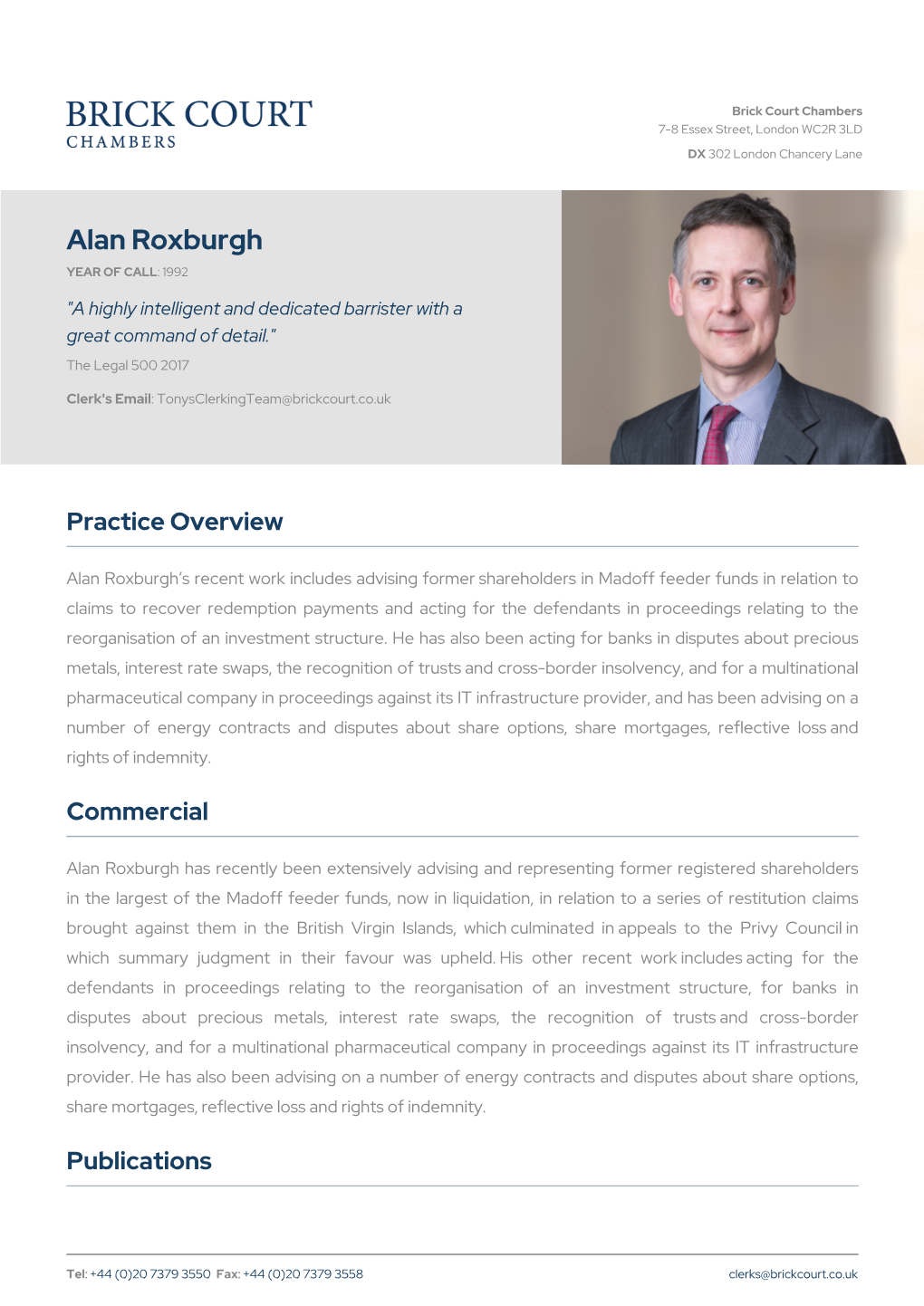 Alan Roxburgh | Brick Court Chambers