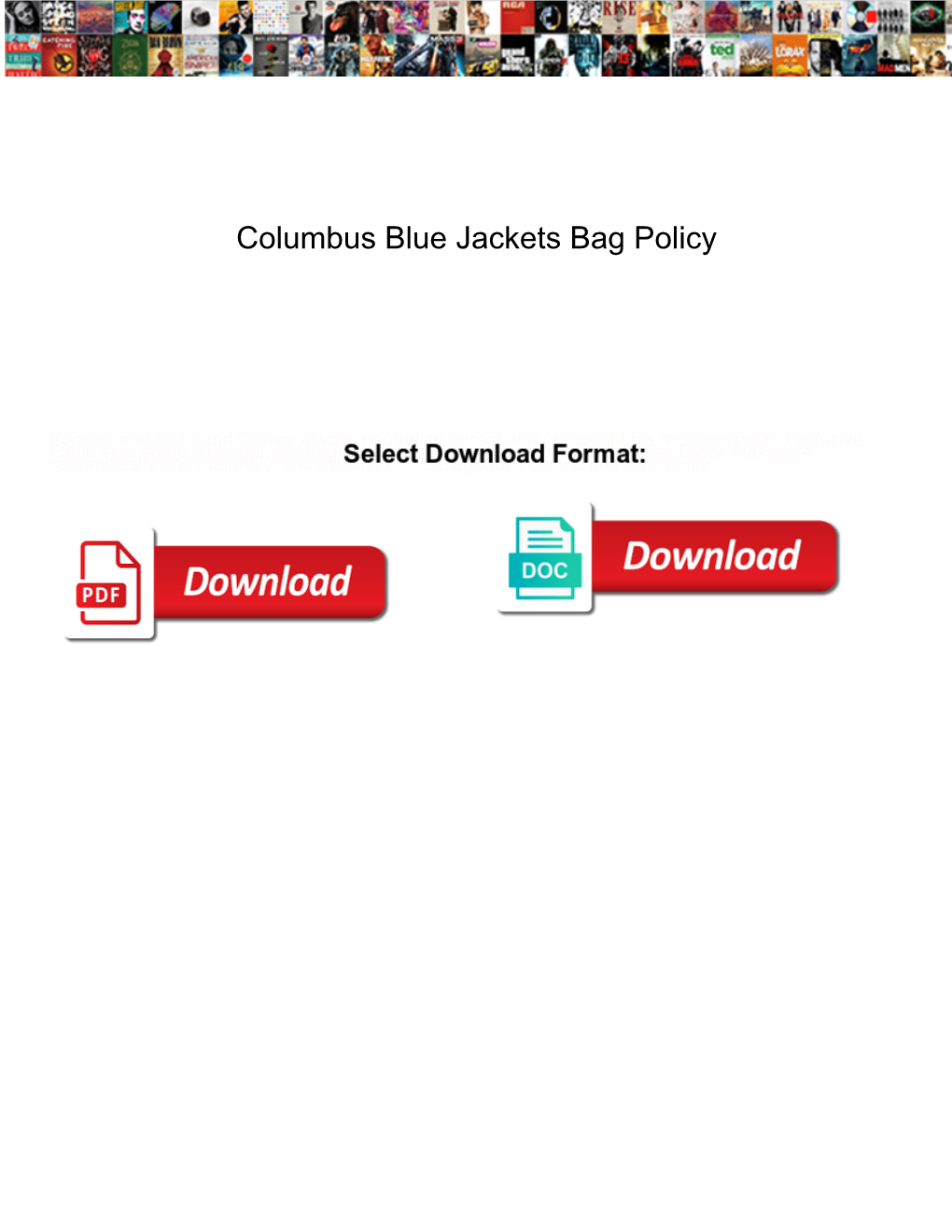 Columbus Blue Jackets Bag Policy