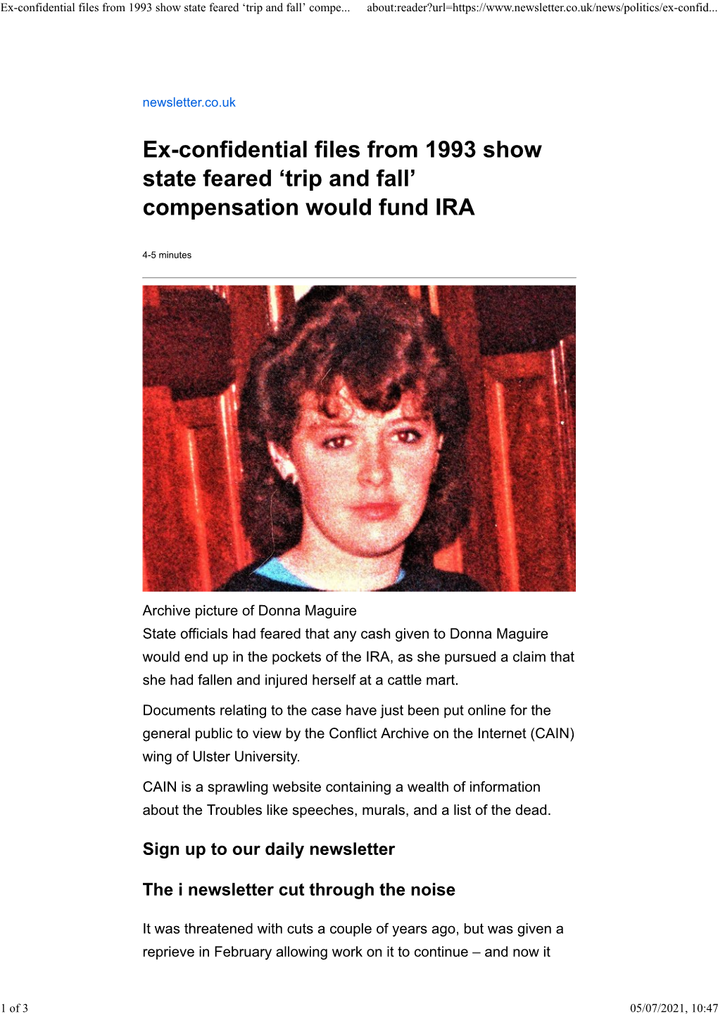 Ex-Confidential Files from 1993 Show State Feared ‘Trip and Fall’ Compe