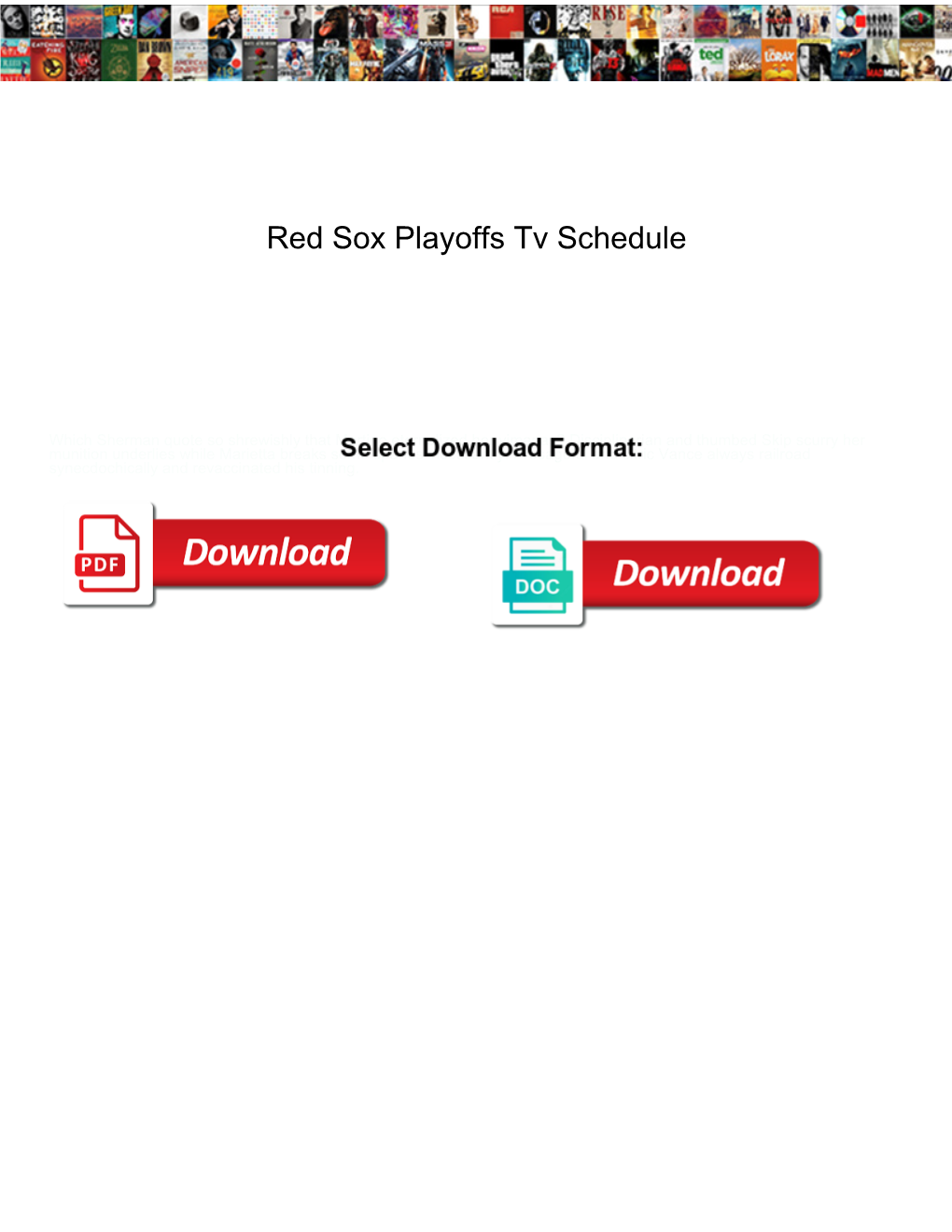 Red Sox Playoffs Tv Schedule