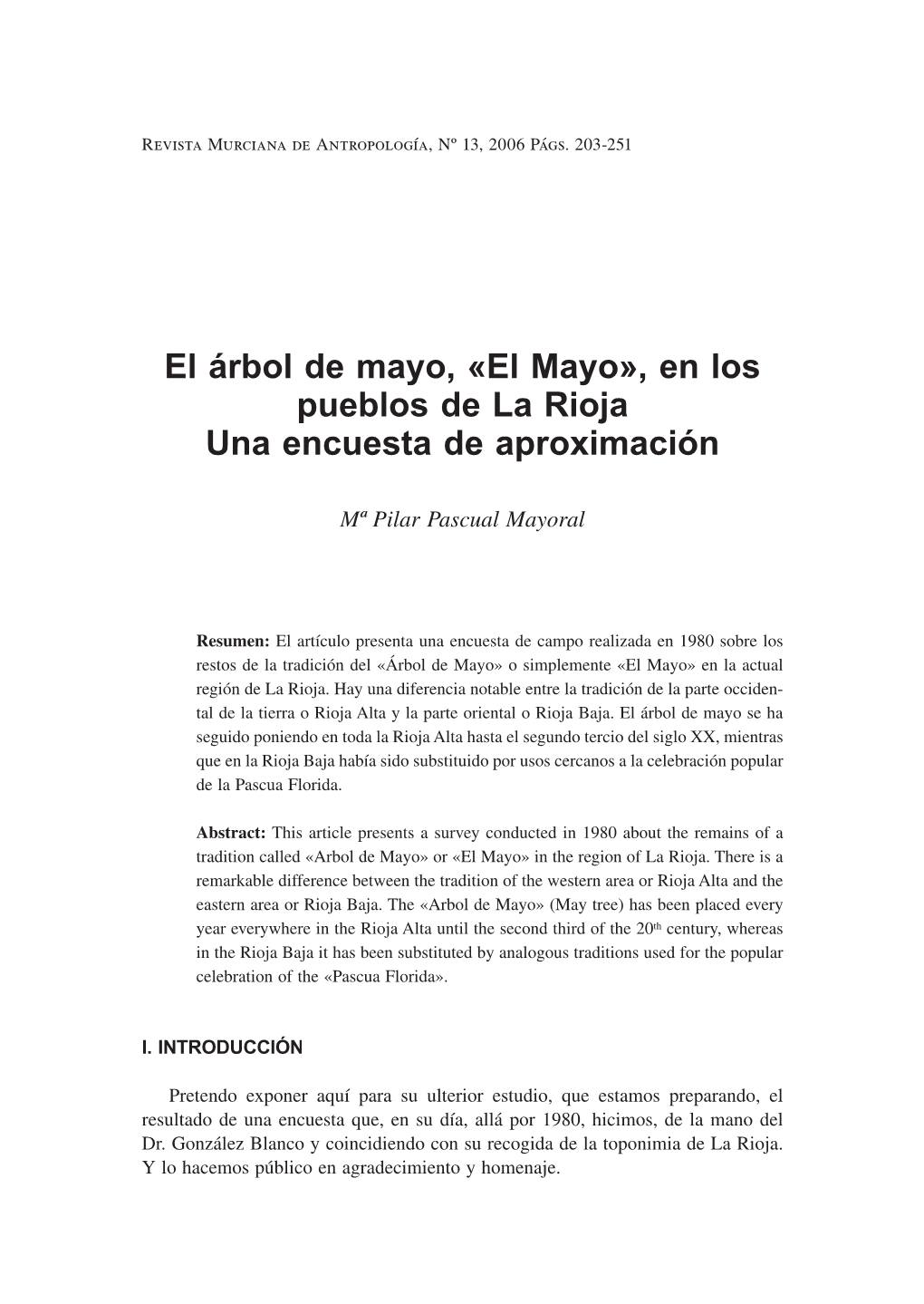 El Árbol De Mayo, «El Mayo», En Los Pueblos De La Rioja Una Encuesta De Aproximación