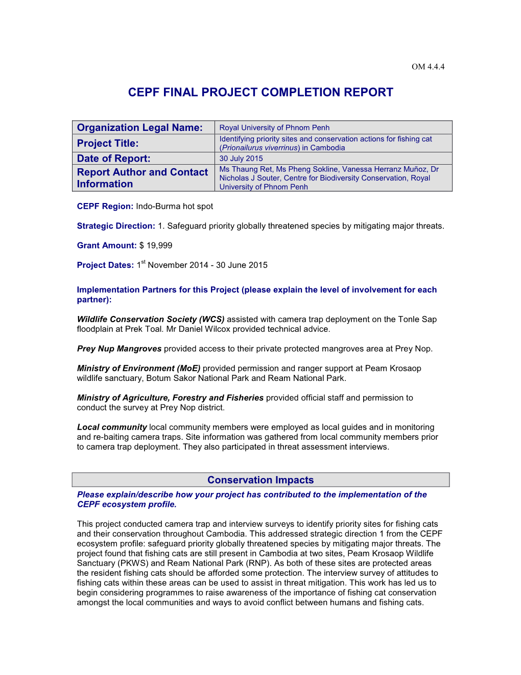 Final Project Completion Report