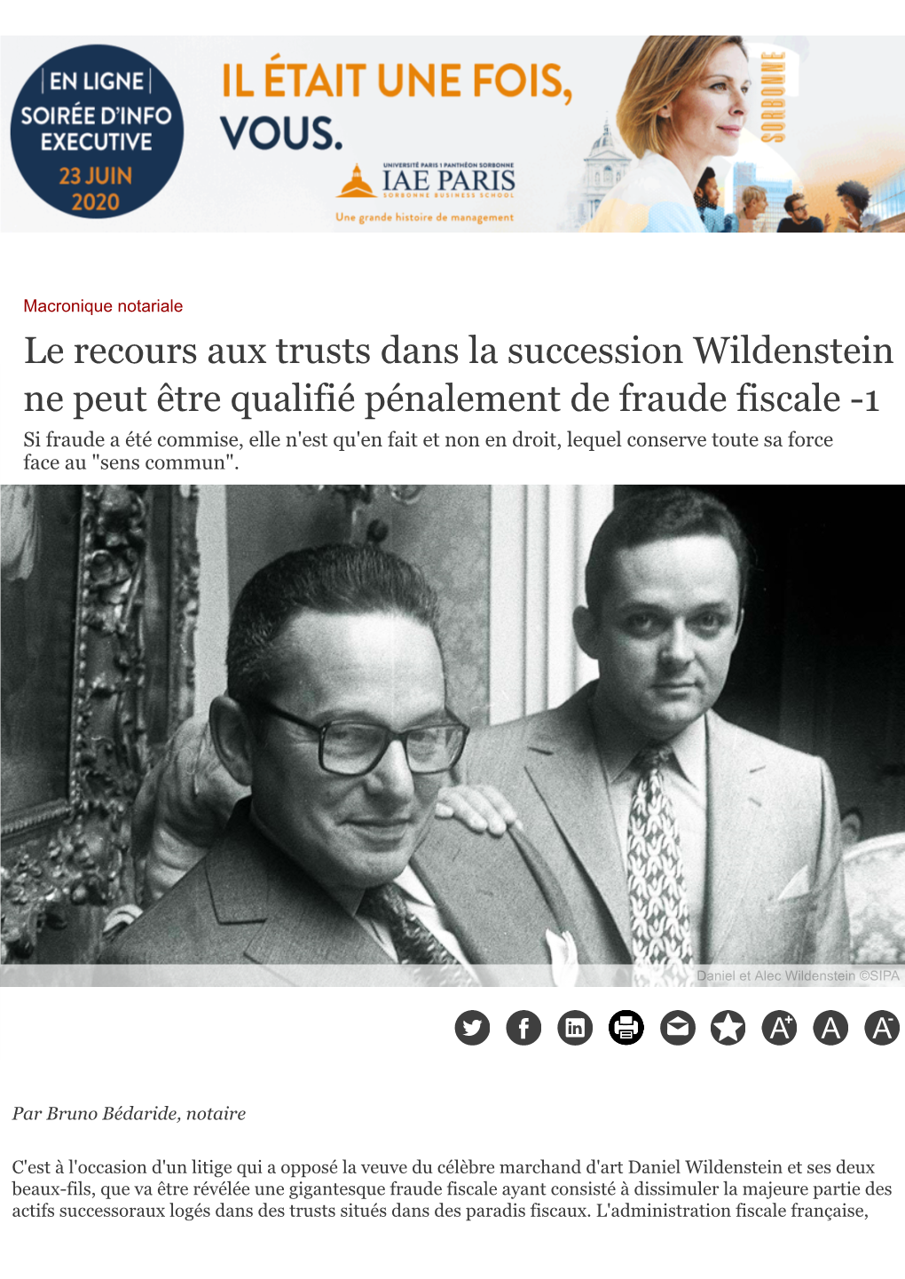 Le Recours Aux Trusts Dans La Succession Wildenstein Ne Peut