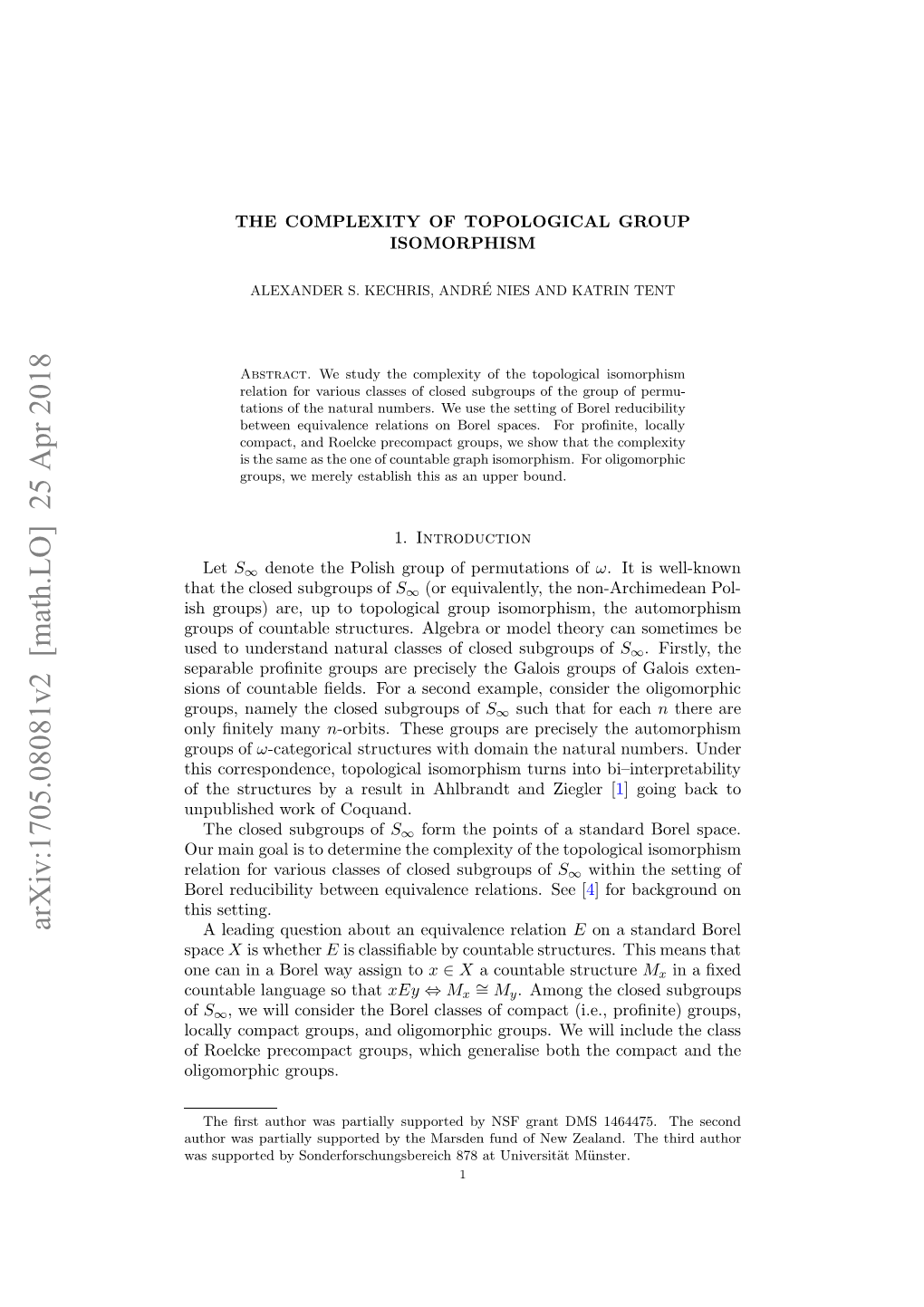 The Complexity of Topological Group Isomorphism 3