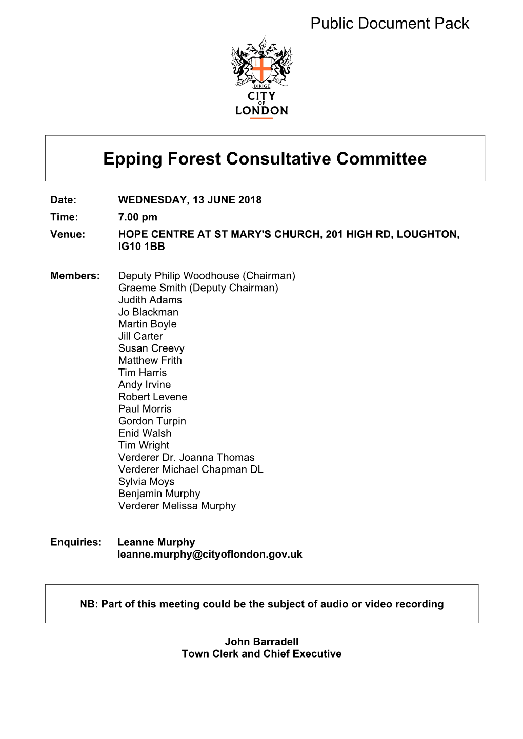 (Public Pack)Agenda Document for Epping Forest Consultative