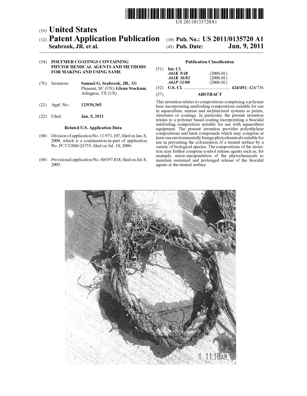 (12) Patent Application Publication (10) Pub. No.: US 2011/0135720 A1 Seabrook, JR