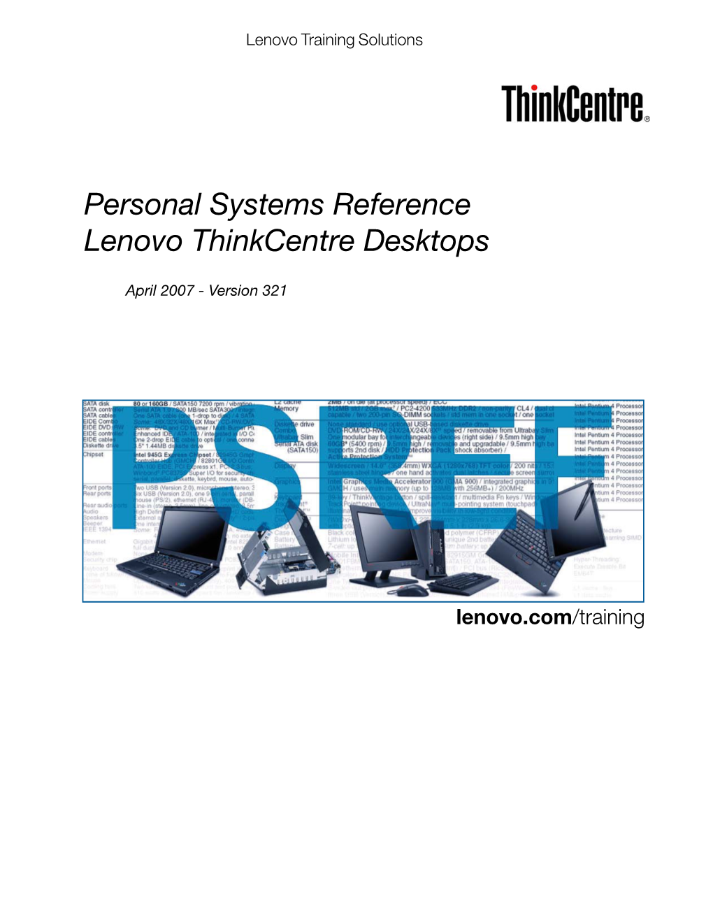 Personal Systems Reference Lenovo Thinkcentre Desktops