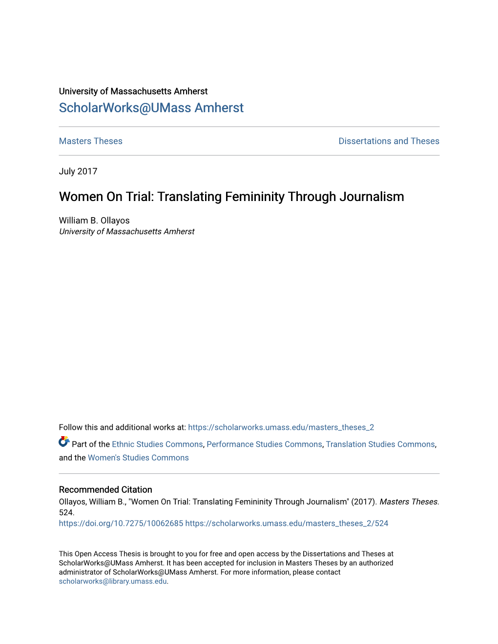 Translating Femininity Through Journalism