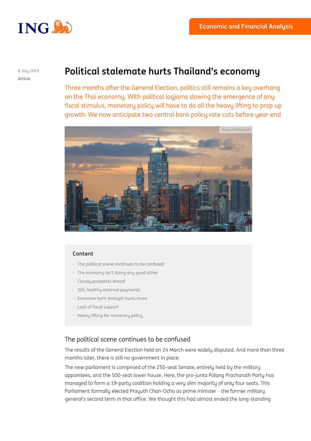 PDF | Political Stalemate Hurts Thailand's