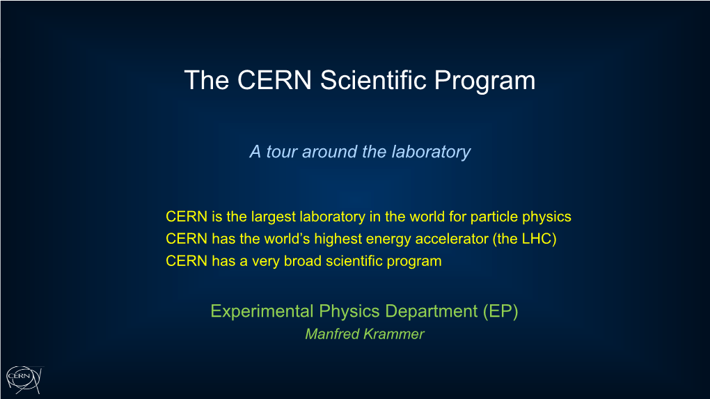 The CERN Scientific Program