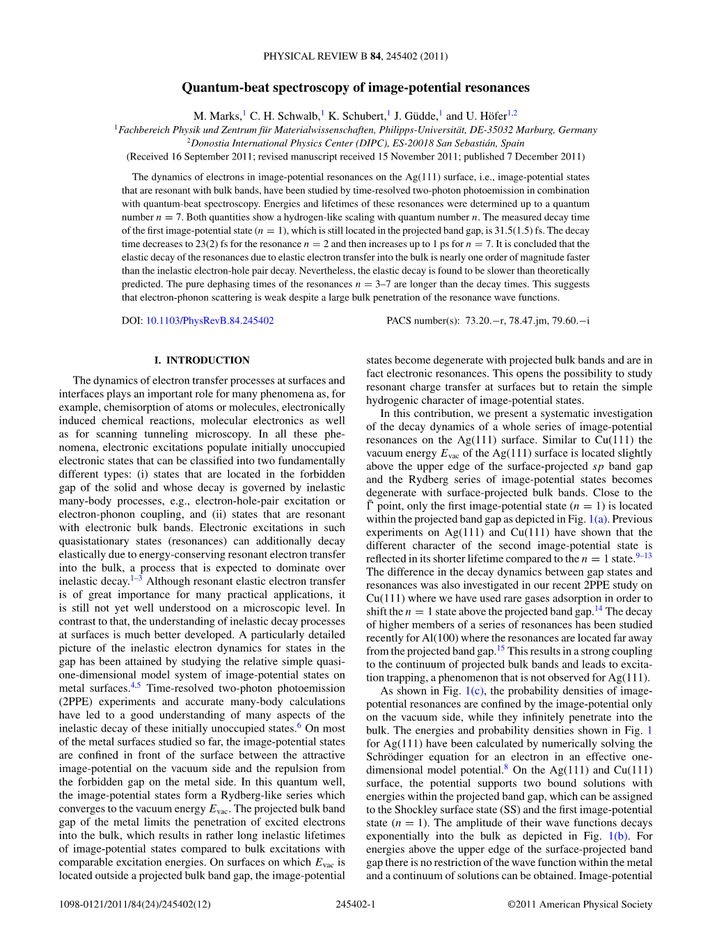 Quantum-Beat Spectroscopy of Image-Potential Resonances