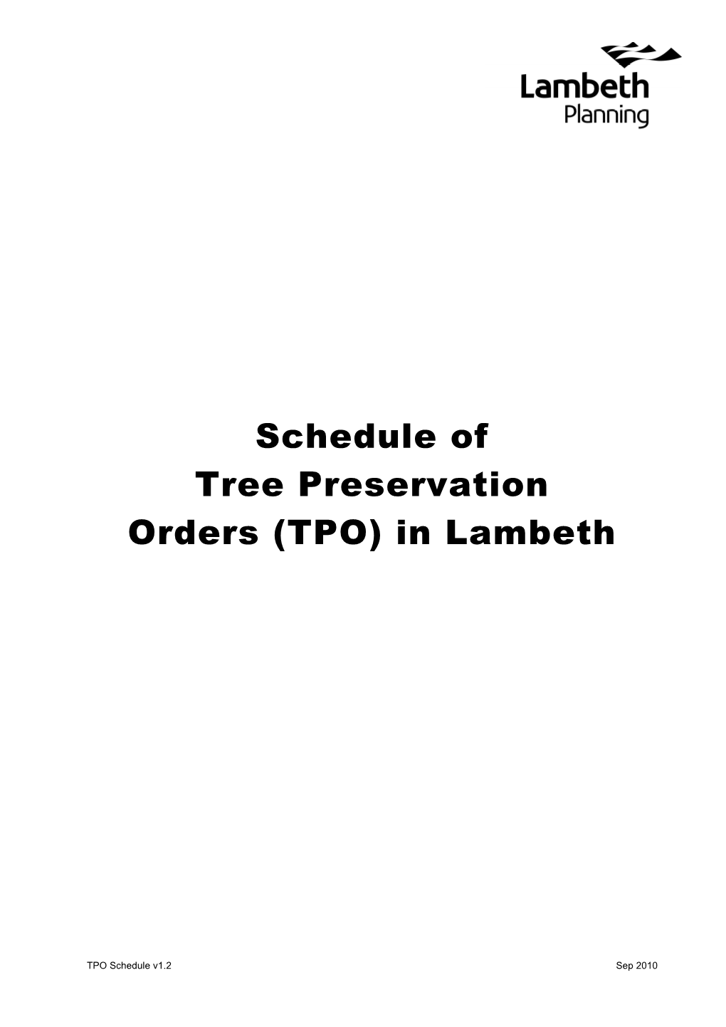 Tree Preservation Orders (TPO) in Lambeth